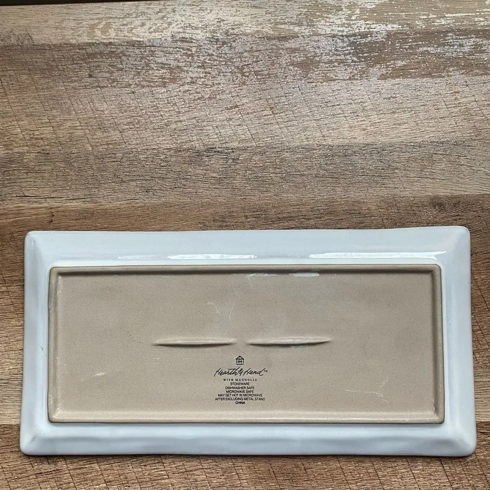 Hearth & Hand Cream - Gray Rectangular Stoneware Platter
